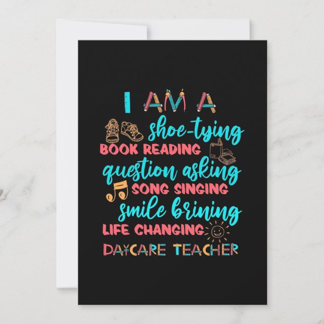 I Am A Daycare Teacher Invitation (Front)