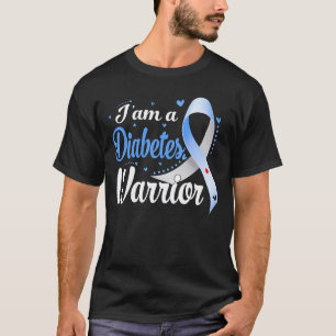 I Am A Diabetes Warrior Awareness Ribbon Diabetic T-Shirt
