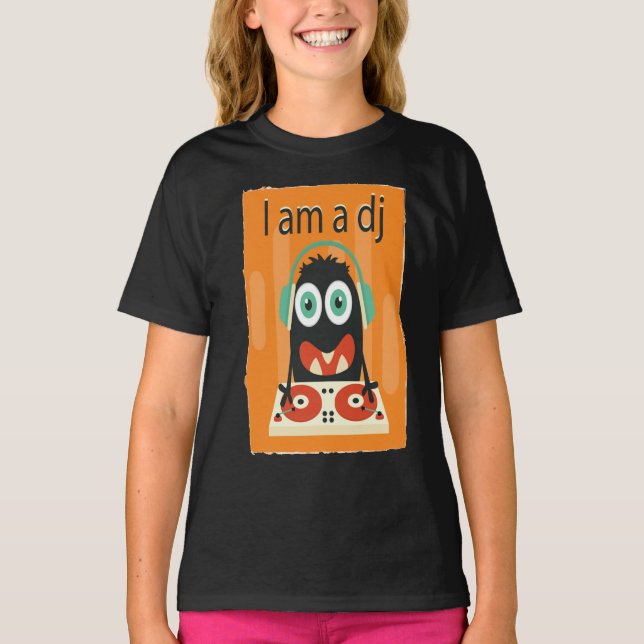 "I am a DJ" Funny Cute Kid's Men's Clothing T-Shirt (Front)