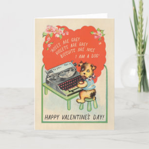 I AM A DOG - funny vintage dog Valentines card