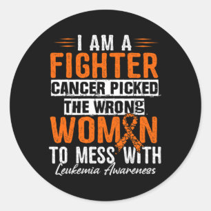 I Am A Fighter Leukaemia Awareness 1 Classic Round Sticker