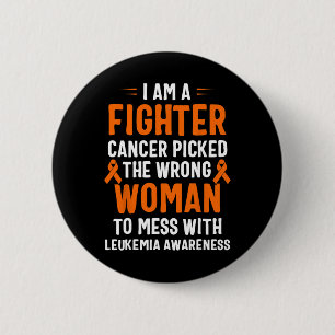 I Am A Fighter Leukaemia Awareness 6 Cm Round Badge