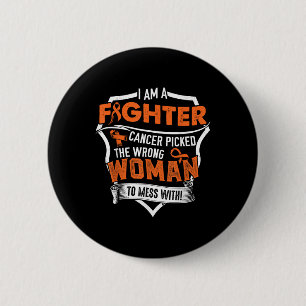 I Am A Fighter- Leukaemia Cancer Awareness Support 6 Cm Round Badge