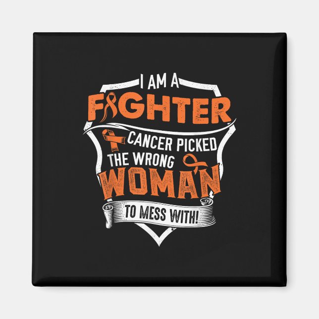I Am A Fighter- Leukaemia Cancer Awareness Support Magnet (Front)