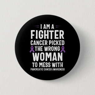 I Am A Fighter Pancreatic Cancer Awareness  6 Cm Round Badge