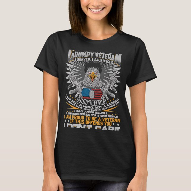 I Am A Grumpy Old Veteran Grumpy Old Vietnam Veter T-Shirt (Front)