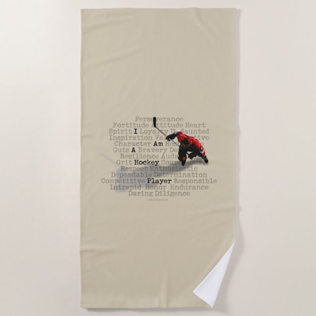 I am a Hockey Player Beach Towel (Front)