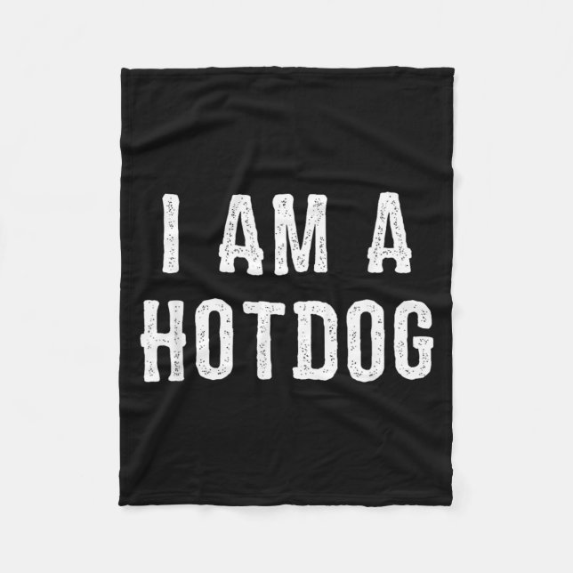 I Am A Hotdog Halloween Fleece Blanket (Front)