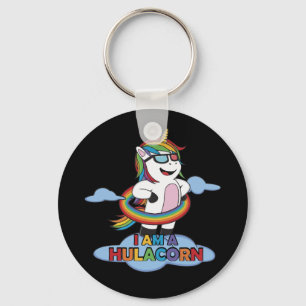 I am a Hulacorn Hula Hoop Unicorn Lover Rainbow Key Ring