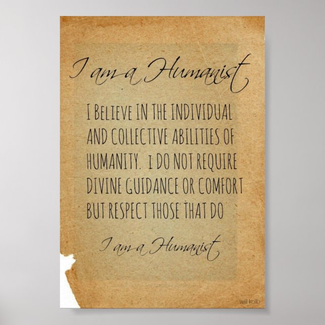 I AM A HUMANIST POSTER (Front)