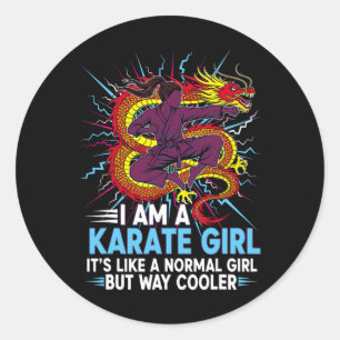I Am A Karate Girl Quote For Girls 3  Classic Round Sticker