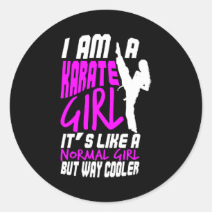 I Am A Karate Girl Quote For Girls Comfort Colors  Classic Round Sticker