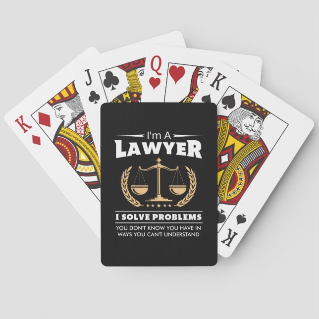 I Am A Lawyer I Solve Problems Playing Cards (Back)