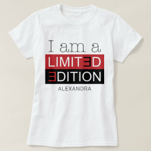 I Am a Limited Edition Red Black Name Customized T-Shirt