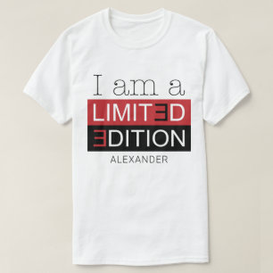 I Am a Limited Edition Red Black Name Personalised T-Shirt