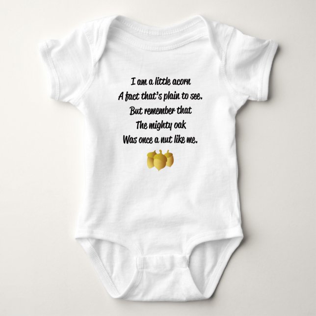 "I am a little acorn" poem Baby Bodysuit (Front)
