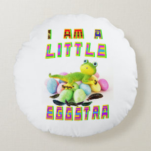 I Am A Little Eggstra Round Cushion