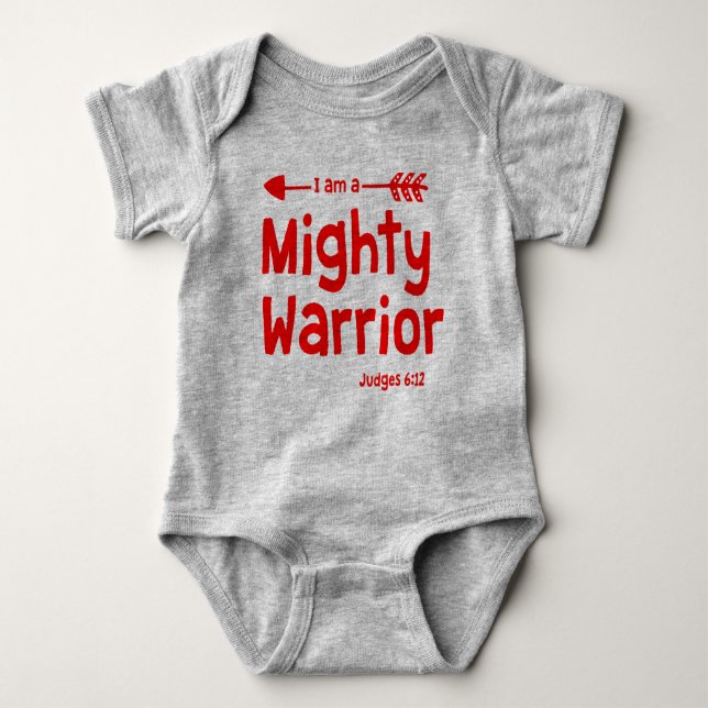 I am a Mighty Warrior - One Piece For Baby Boy Baby Bodysuit (Front)