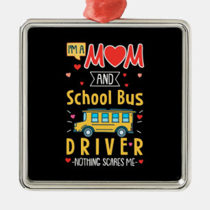 I Am A Mum And School Bus Driver Metal Tree Decoration