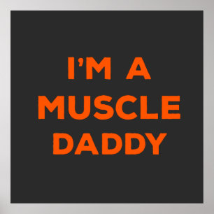 I Am a Muscle Daddy Sleeveless Shirt Throw Pillow Poster
