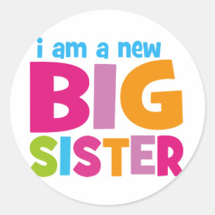 I am a new Big Sister Classic Round Sticker
