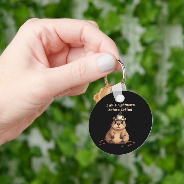 I Am a Nightmare Before Coffee, Lovers Motto Key Ring (Hand)