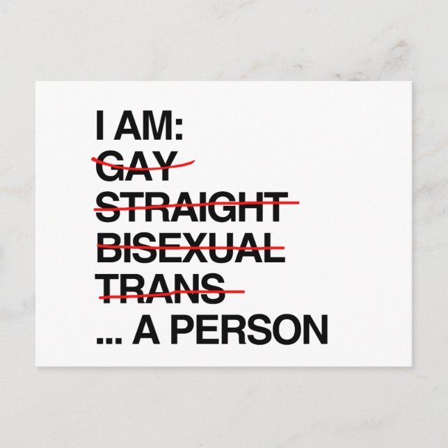 I AM A PERSON POSTCARD (Front)