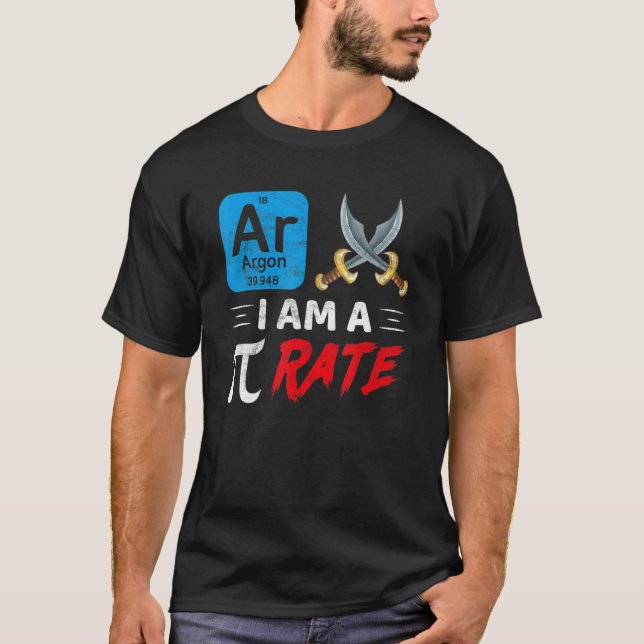 I Am A Pi Rate Pi Day Math T-Shirt (Front)