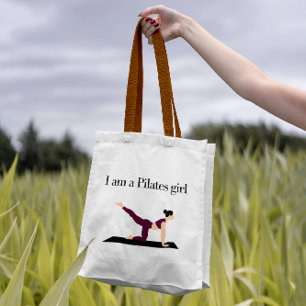 "I am a Pilates Girl"Cute Purple Feminine Modern Tote Bag