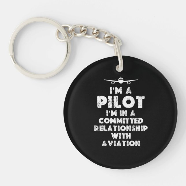 I am a Pilot Funny Key Ring (Front)