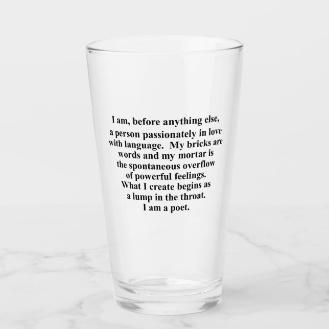 I am a poet glass (Front)