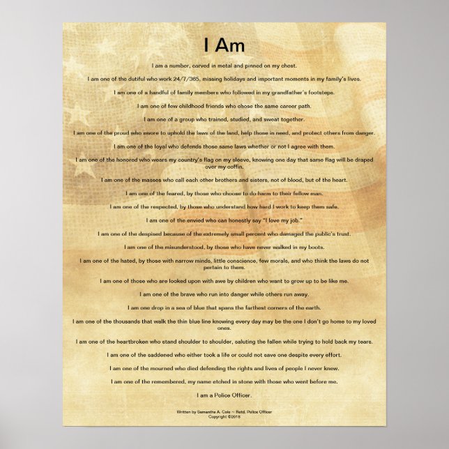 I Am (a Police Officer) Poster (Front)