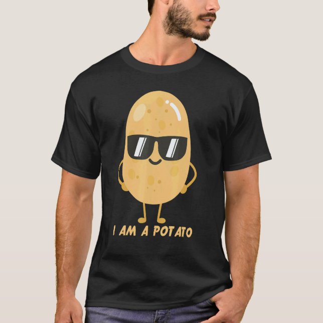I Am A Potato  Carb Vegan T-Shirt (Front)