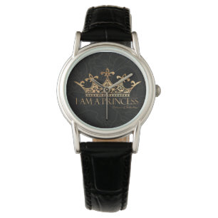I Am A Princess w/Crown  Women's Classic Leather Watch