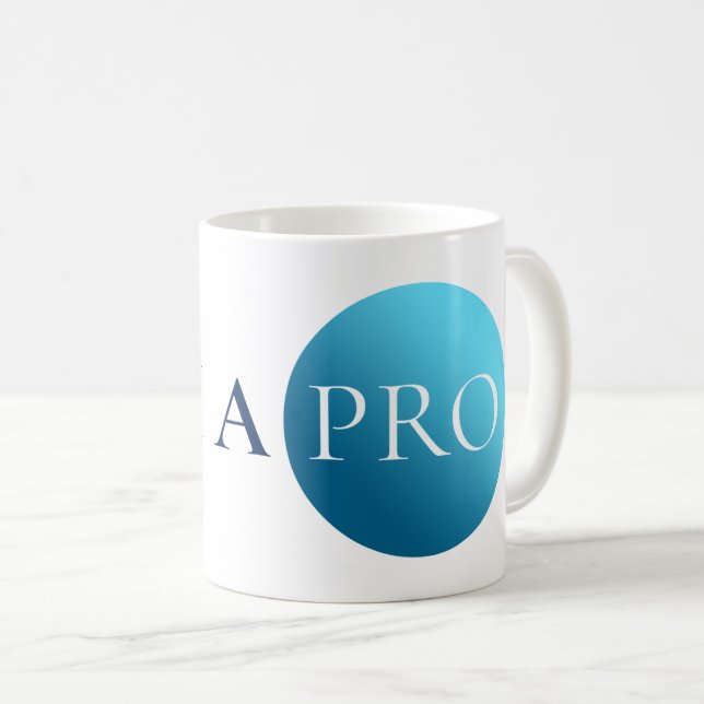 I AM A PRO | Bold Minimalist Blue Circle Mug (Front Right)