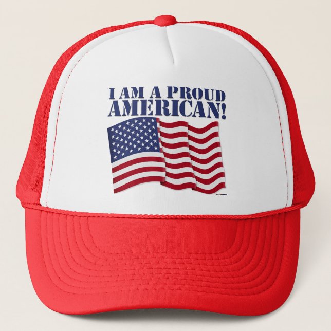 I AM A PROUD AMERICAN TRUCKER HAT (Front)