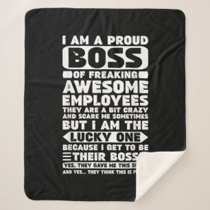 I Am a Proud Boss of Freaking Awesome Employees Sh Sherpa Blanket
