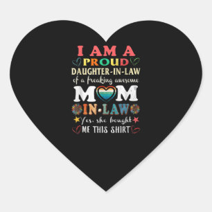 I Am A Proud Daughter In Law Of Freaking Awesome Heart Sticker