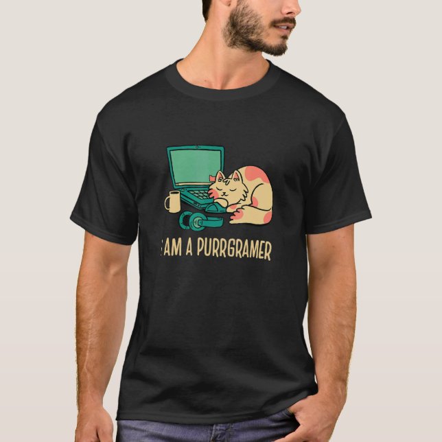 I Am A Purrgramer Nerd Software Developer Coder Pr T-Shirt (Front)