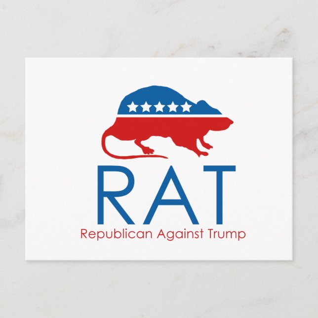 I am a R.A.T: Republican Against Trump Postcard (Front)