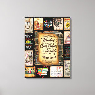 I Am A Reader Blanket, Book Lover Blanket, Canvas Print