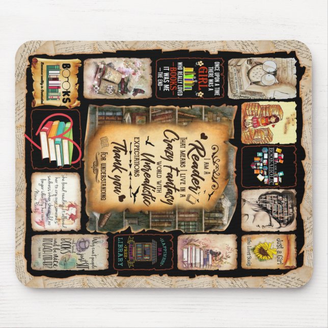 I Am A Reader Blanket, Book Lover Blanket, Mouse Pad (Front)
