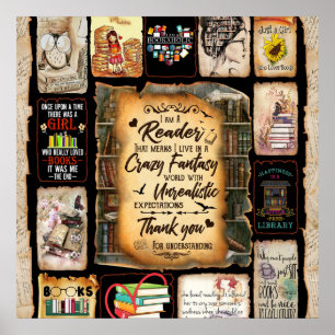 I Am A Reader Blanket, Book Lover Blanket, Poster