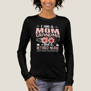 I Am A Retired Nurse Mum Grandma Floral Tri-Blend Shirt