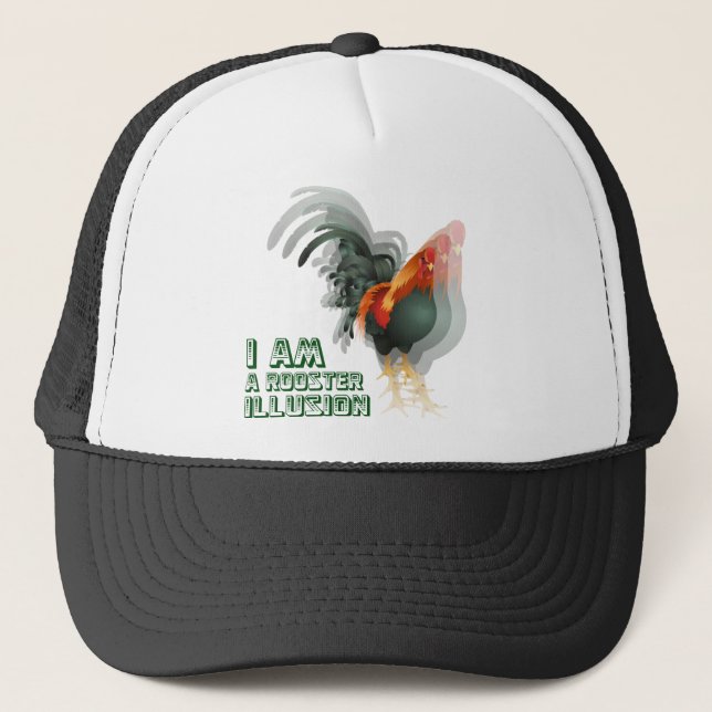 I Am A Rooster Illusion Trucker Hat (Front)