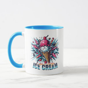 I am a savage ice cream, blue pink colourful mug