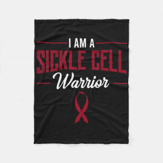 I Am A Sickle Cell Warrior Awareness Ribbon Blood  Fleece Blanket