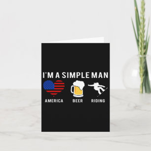 I Am A Simple Man America Beer Snowboarding Tee Sh Card