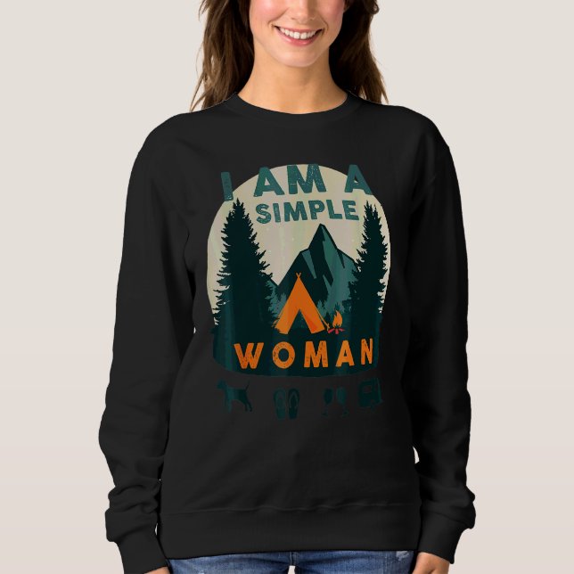 I Am A Simple Woman Dogs Flip Flops Wine Nature Ca Sweatshirt (Front)