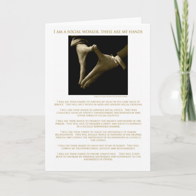 I Am A Social Worker, These Are My Hands ! Card (Front)